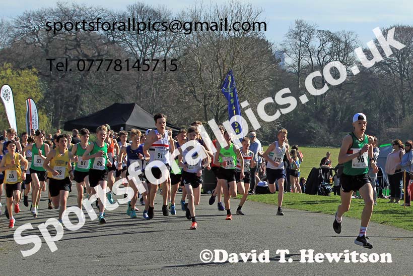 Boys Under-15s 5k, 2022 Northern 12 and 6 Stage Road Relays,  Birkenhead Park, Birkenhead, Wirral.  Photo: David T. Hewitson/Sports for All Pics